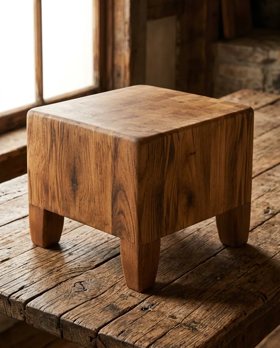 Thick oak butcher's block
