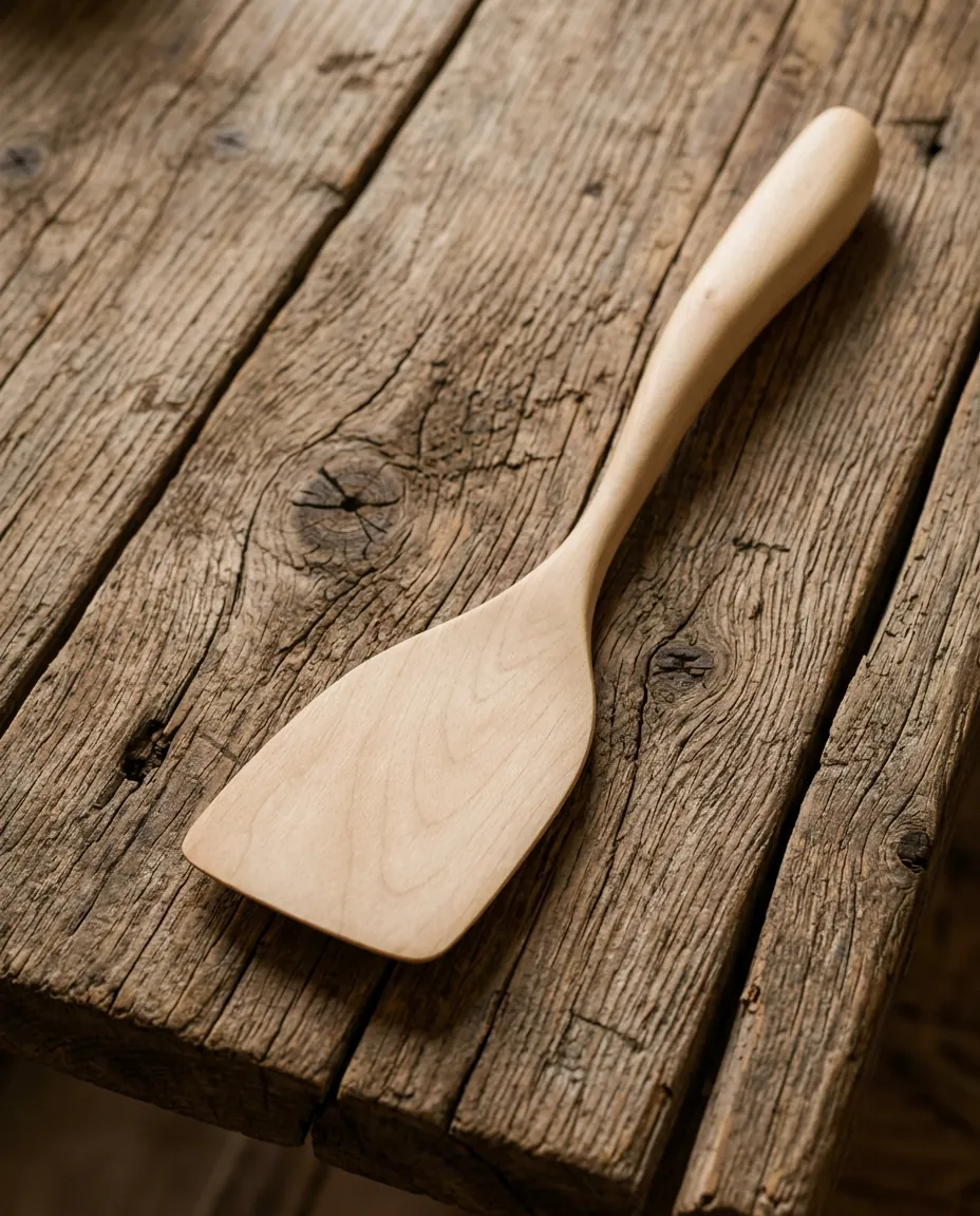 Wide maple flipping spatula